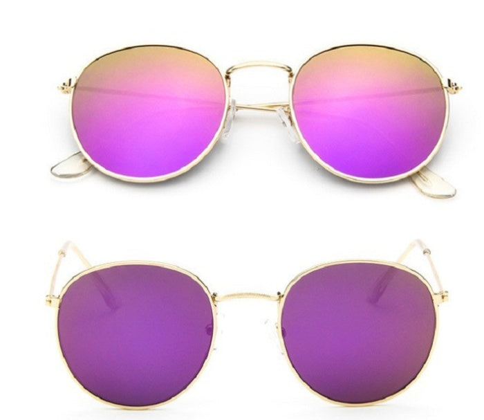 Retro Round Frame Sunglasses - Multiple Colors