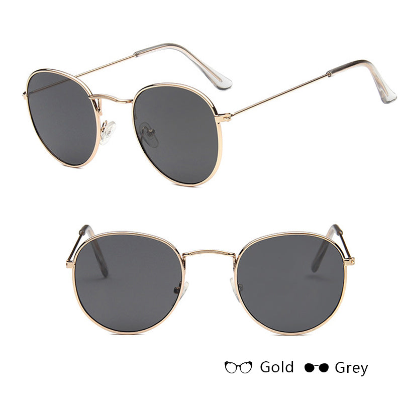 Retro Round Frame Sunglasses - Multiple Colors