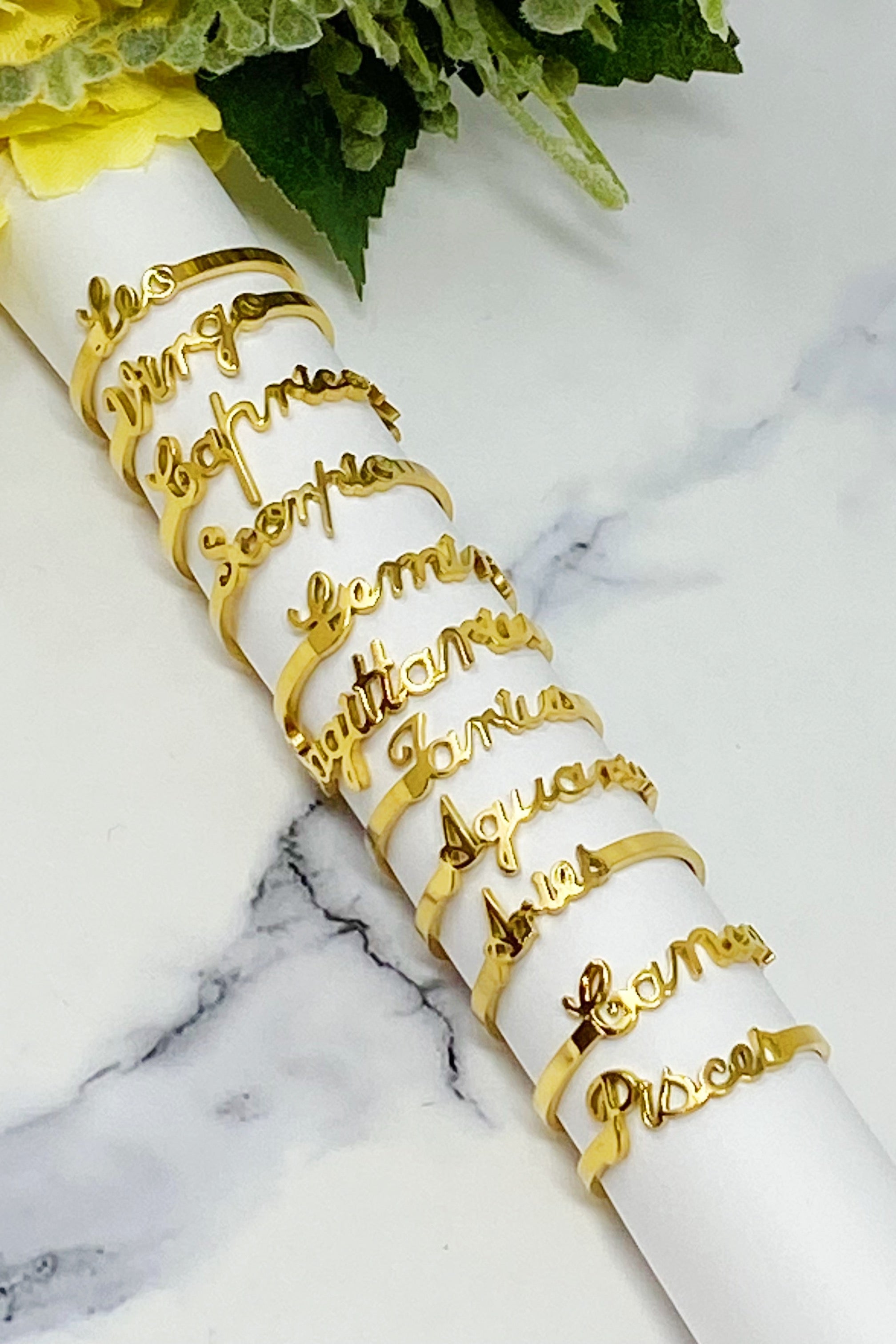 Zodiac Sign Adjustable Ring