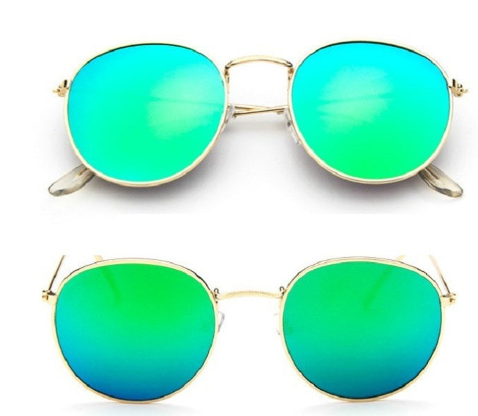 Retro Round Frame Sunglasses - Multiple Colors
