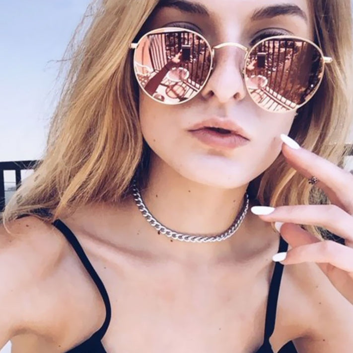 Retro Round Frame Sunglasses - Multiple Colors