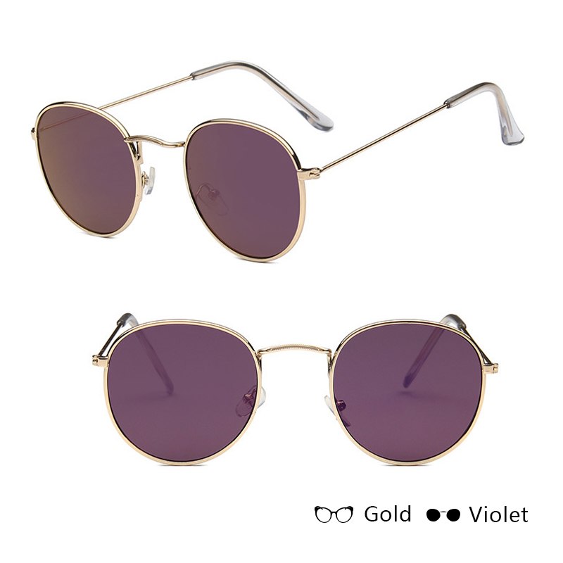 Retro Round Frame Sunglasses - Multiple Colors