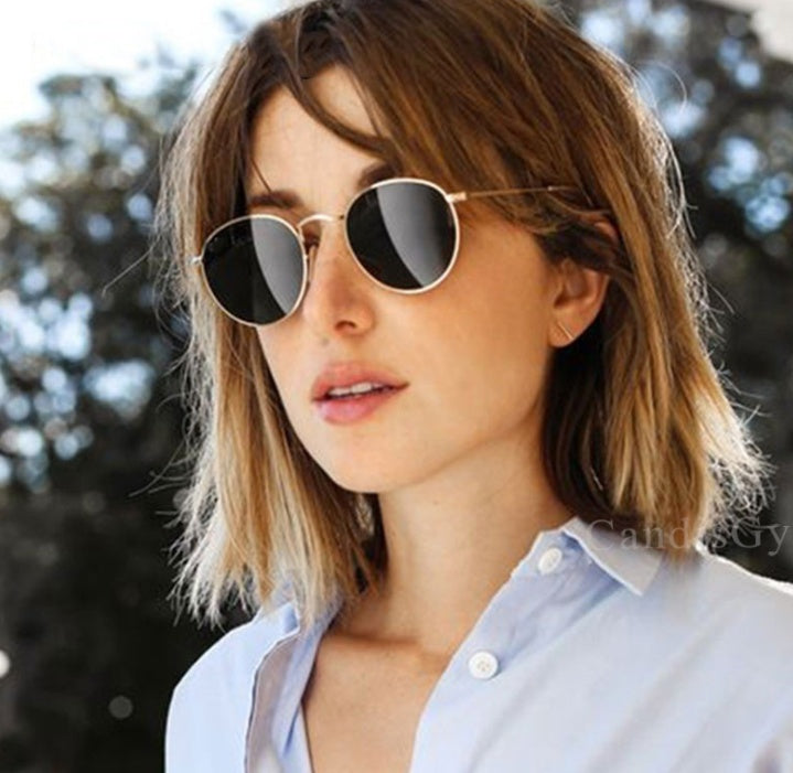 Retro Round Frame Sunglasses - Multiple Colors