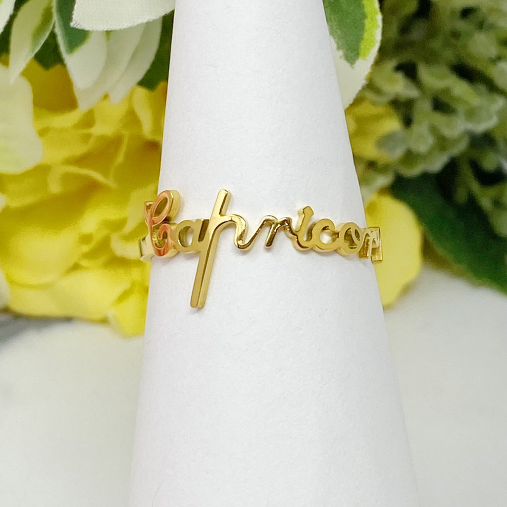 Zodiac Sign Adjustable Ring