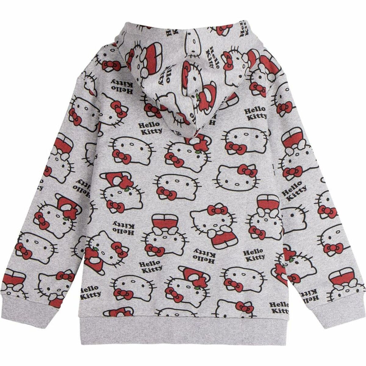 Girls Hello Kitty Hooded Sweatshirt in Grey