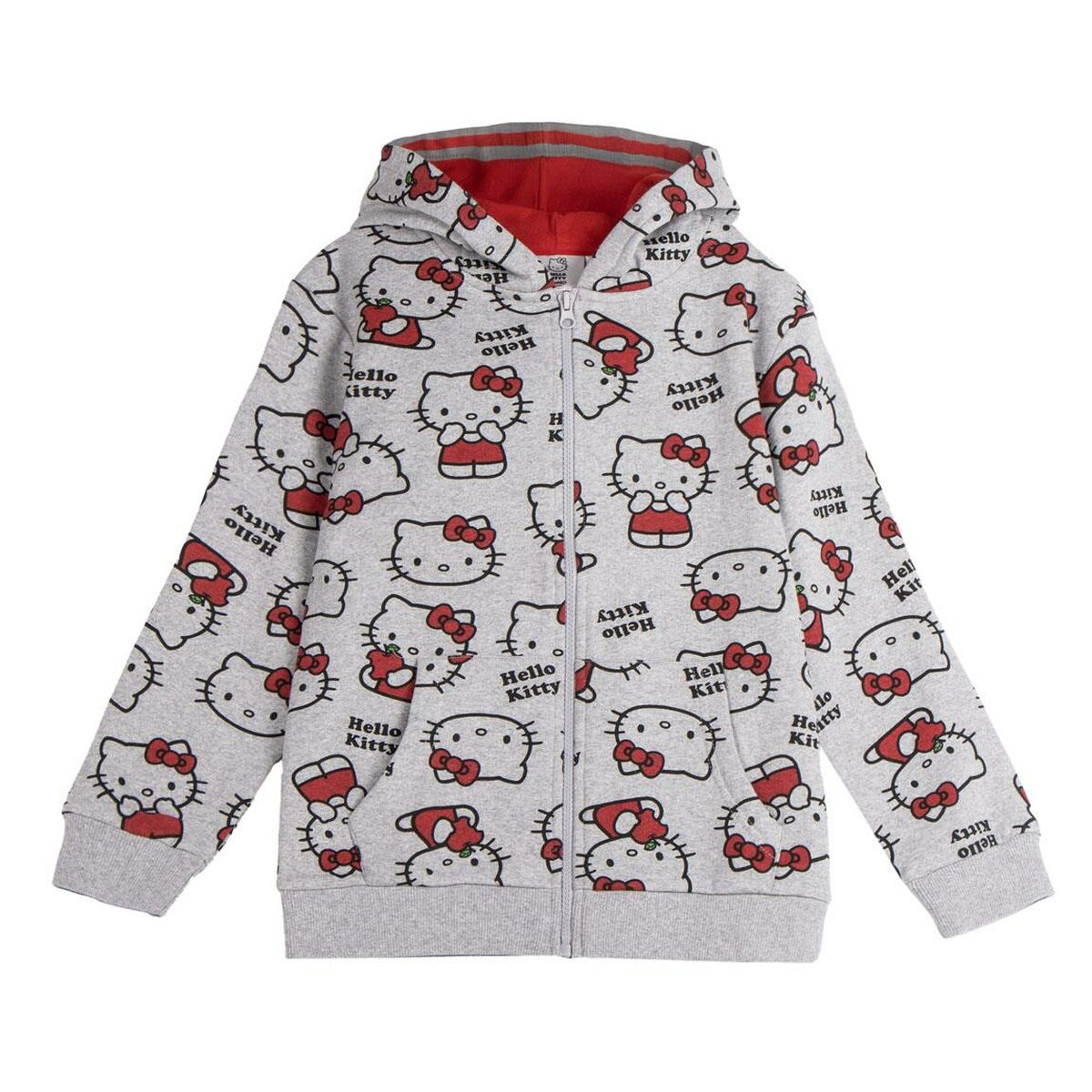 Girls Hello Kitty Hooded Sweatshirt in Grey
