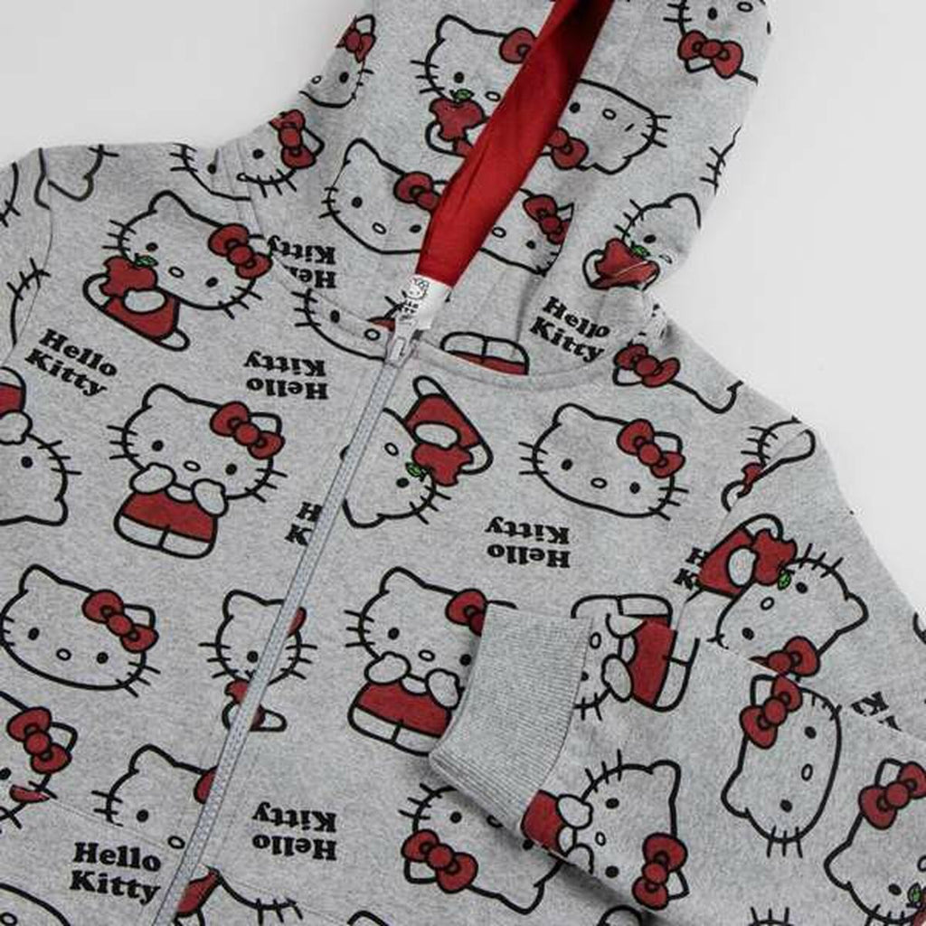 Girls Hello Kitty Hooded Sweatshirt in Grey