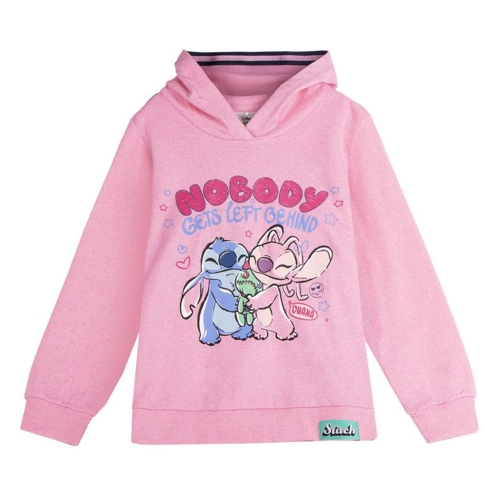 Girls Stitch Hooded Sweatshirt - Pink