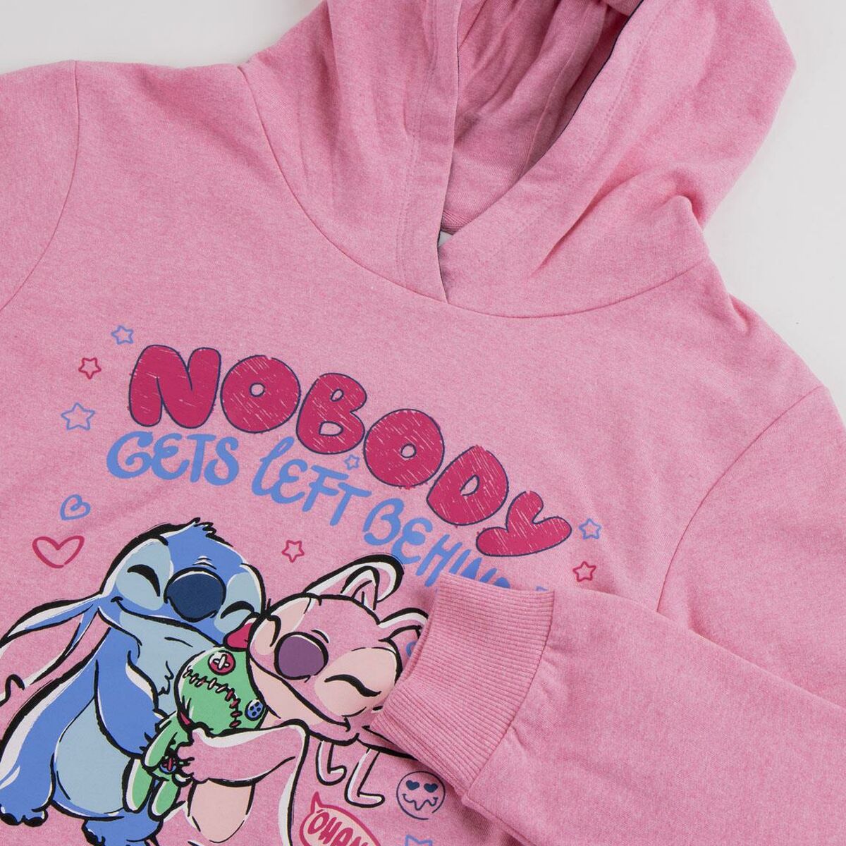 Girls Stitch Hooded Sweatshirt - Pink