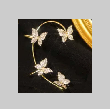 Butterfly Crystal Ear Cuff – Elegant Wrap Design