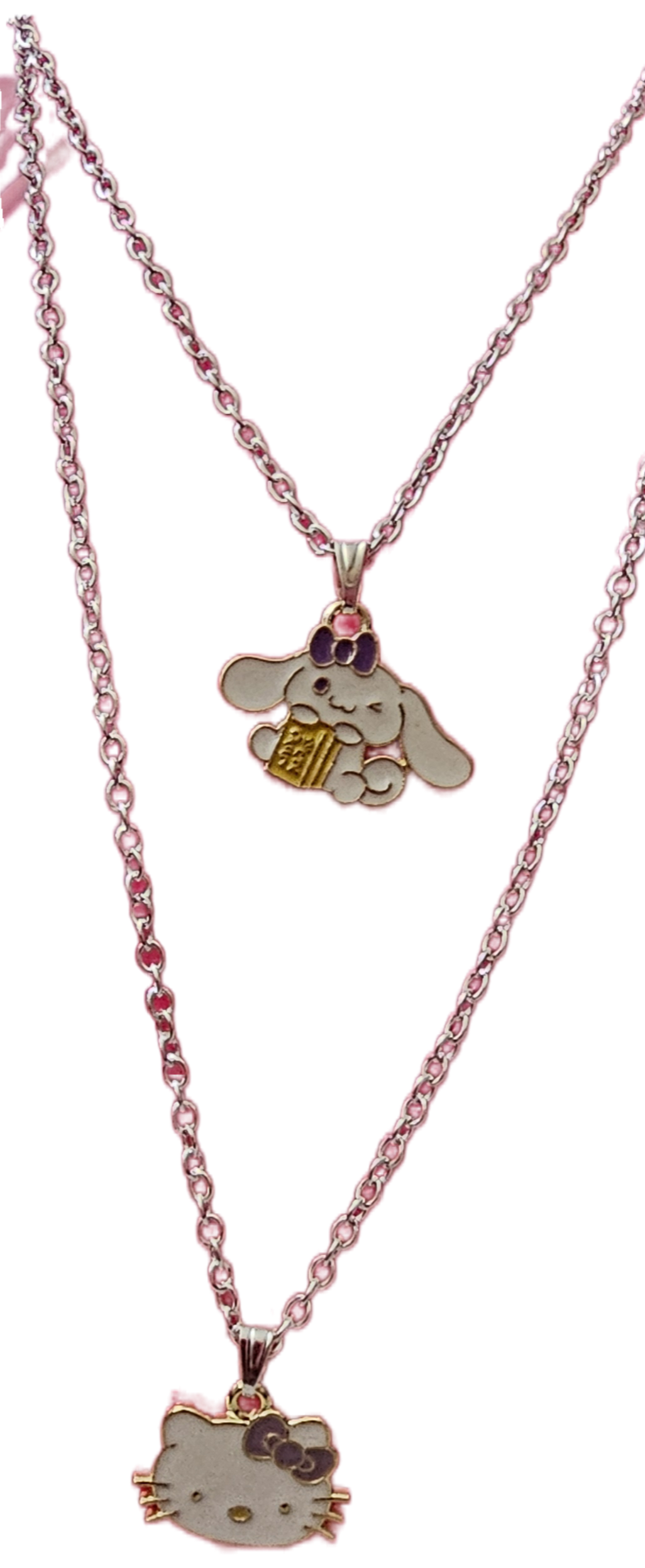 Hello Kitty & Cinnamoroll Necklace Set – Matching Sanrio Pendant Duo