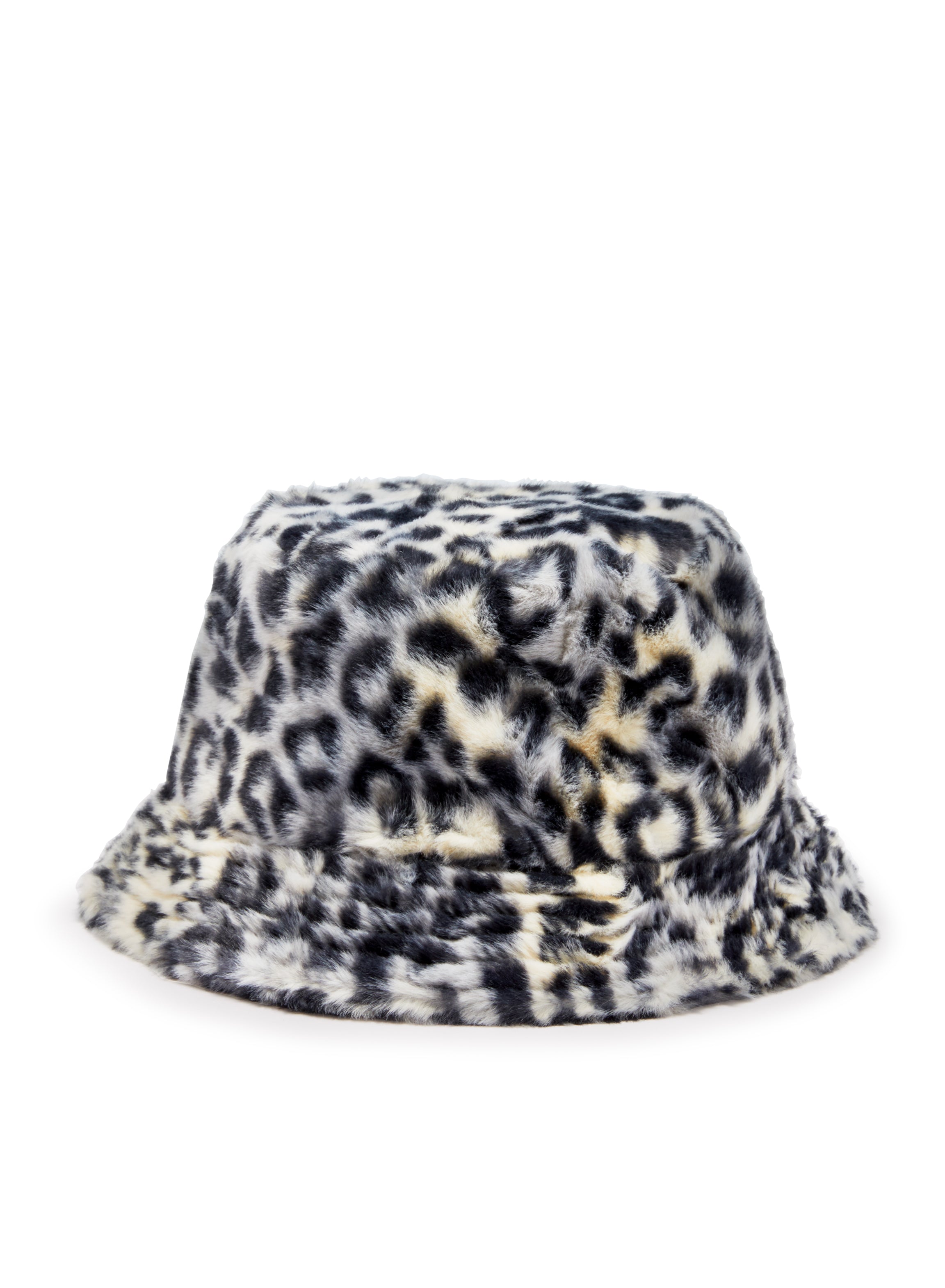 Retro Plush Bucket Hat - Leopard