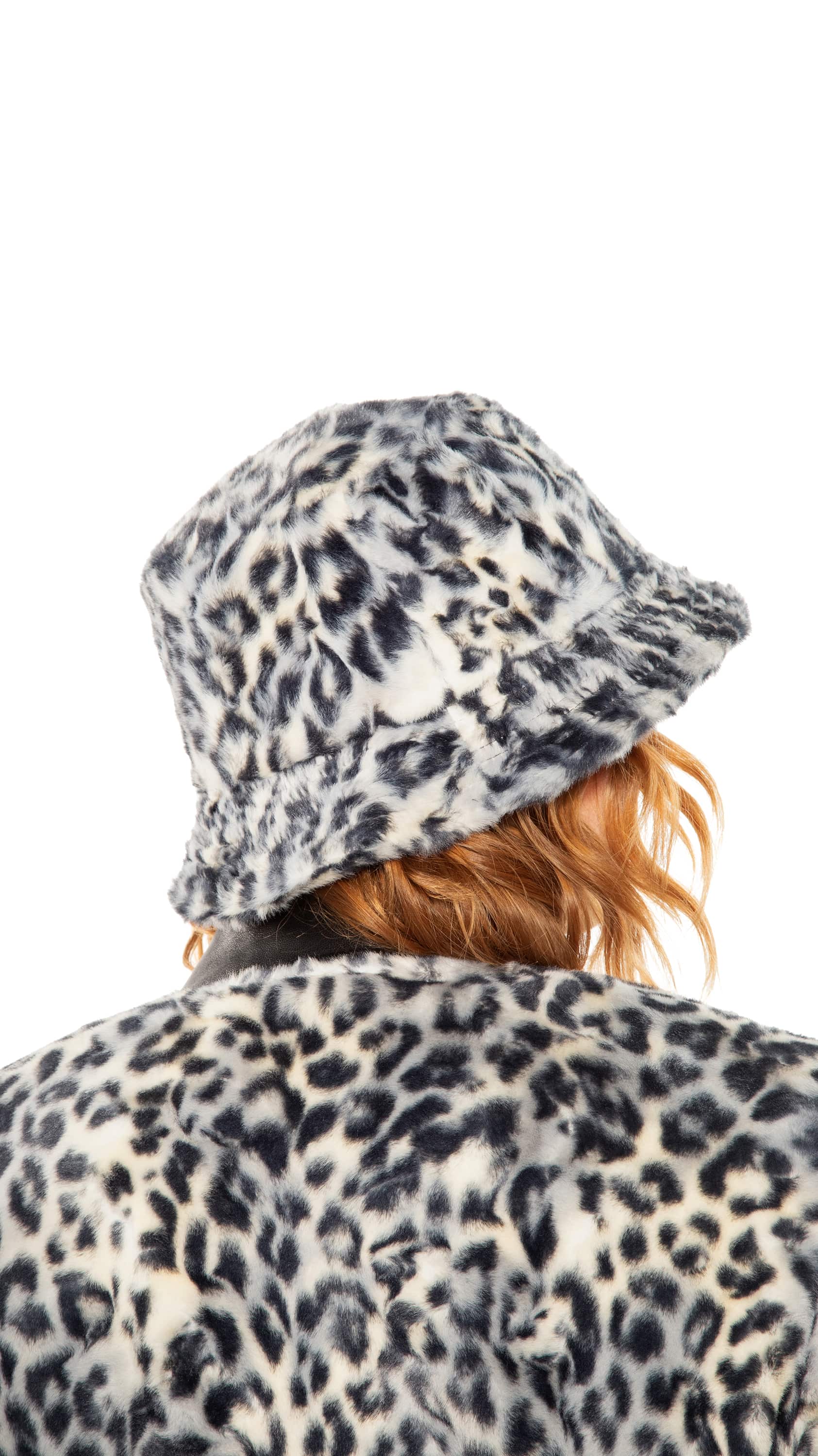 Retro Plush Bucket Hat - Leopard