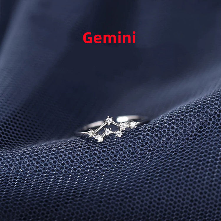 Zodiac Constellation Ring – Silver Plated