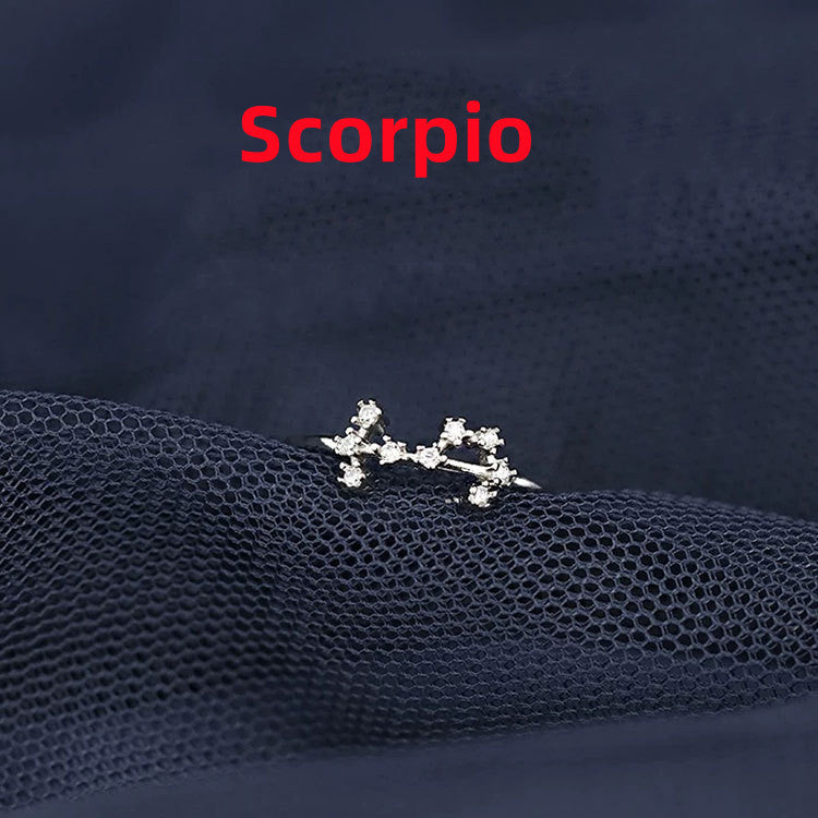 Zodiac Constellation Ring – Silver Plated