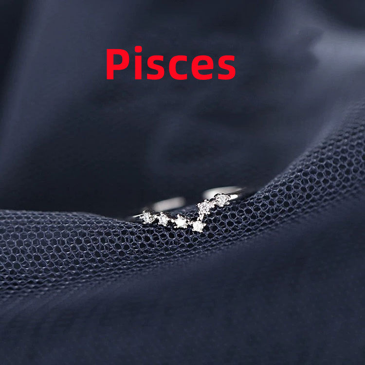 Zodiac Constellation Ring – Silver Plated